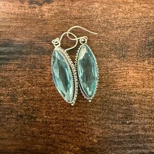 Elegant Sterling Silver and Blue Earrings
